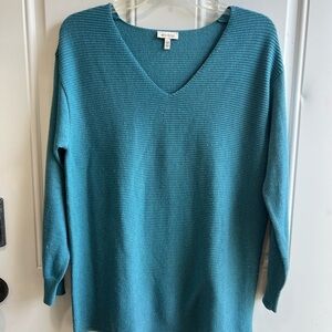 Ella Moss Teal V-Neck Sweater